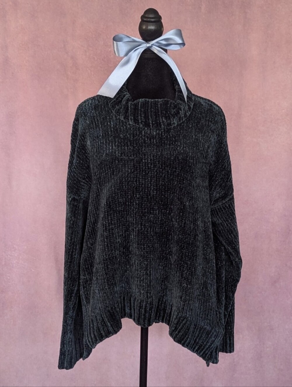 Marled by Reunited Clothing Hunter Green Chenille Sweater Oversized High Low